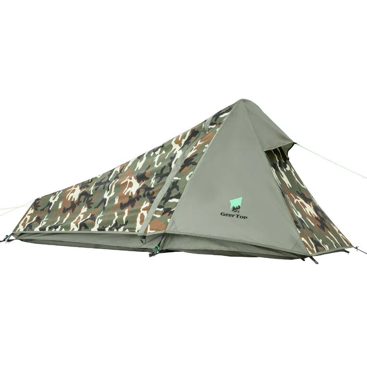 geertop tent camouflage blazer 1 person 3 season lightweight backpacking stealth camping tent -