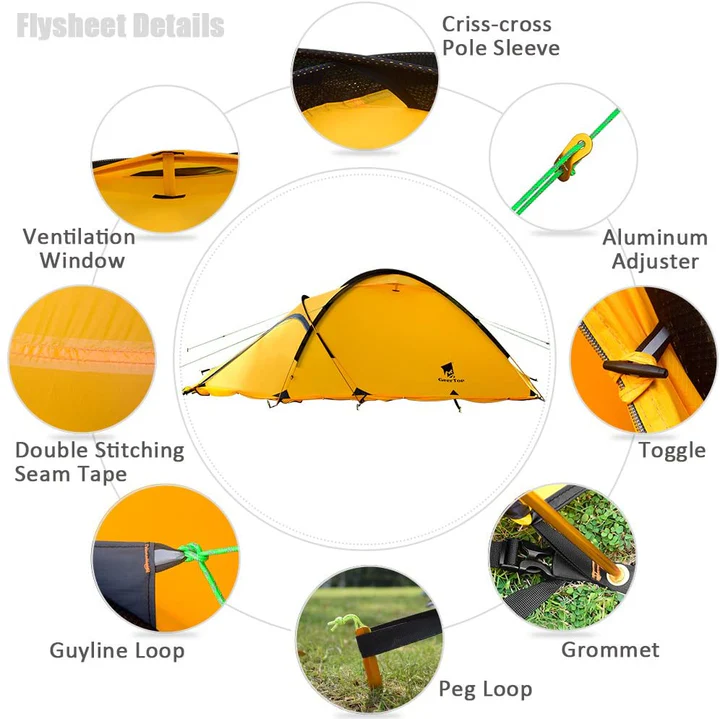 geertop tent navigator 2 person 4 season mountaineering tent -